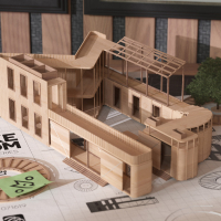 Architecture model of the Make Room logo